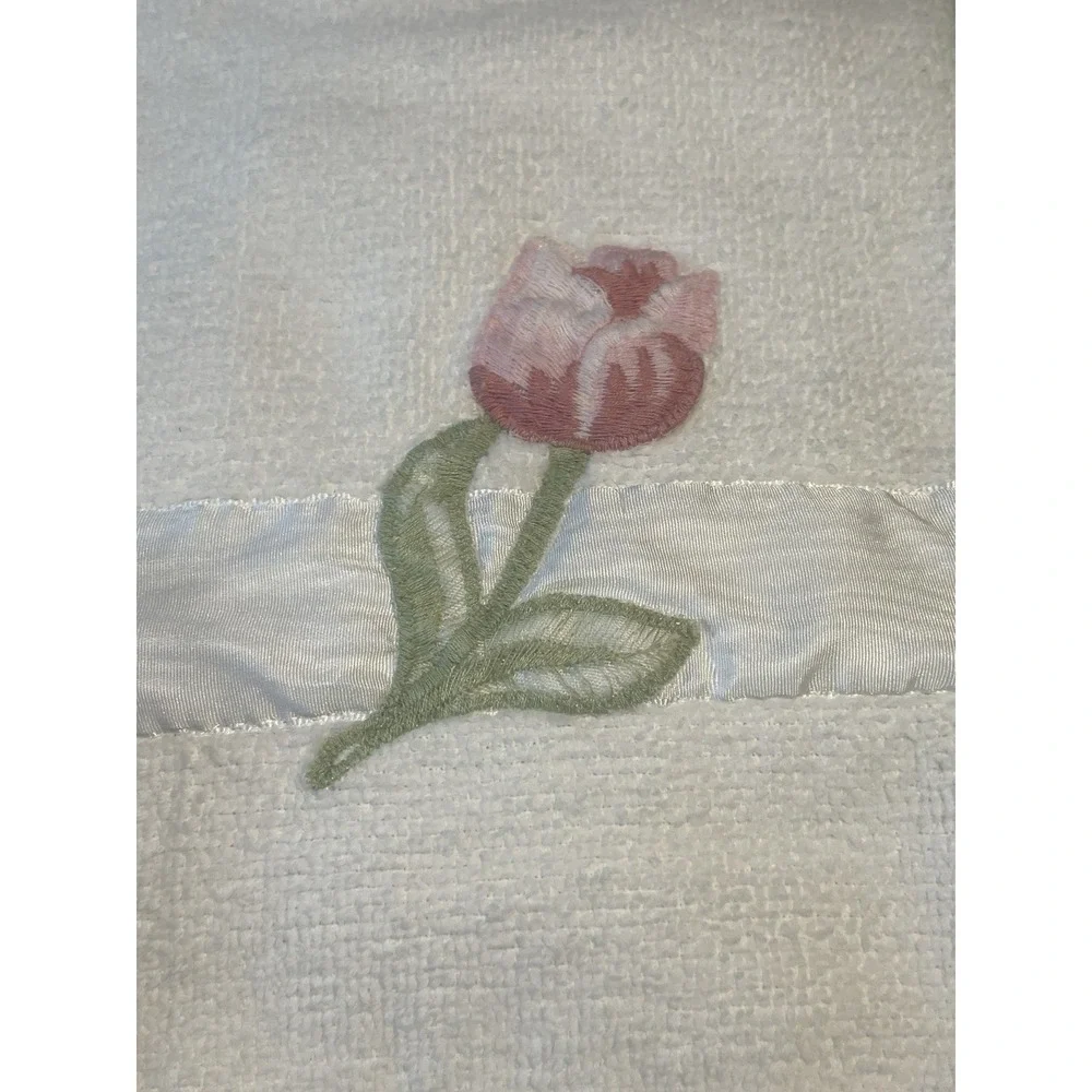 Vintage Kmart Martha Stewart Towel Set 2 Hand 3 Wash Clothes White Pink Rose